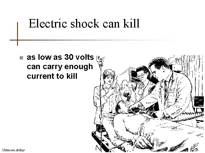 Electric shock can kill n Unknown Arthur as low as 30 volts can carry