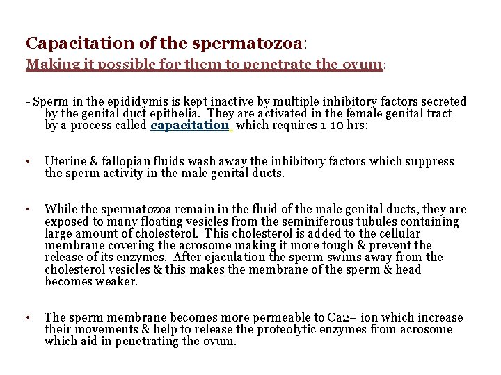 Capacitation of the spermatozoa: Making it possible for them to penetrate the ovum :
