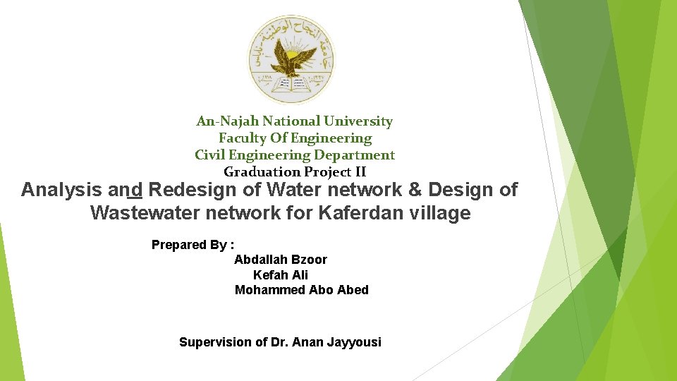 An-Najah National University Faculty Of Engineering Civil Engineering Department Graduation Project II Analysis and