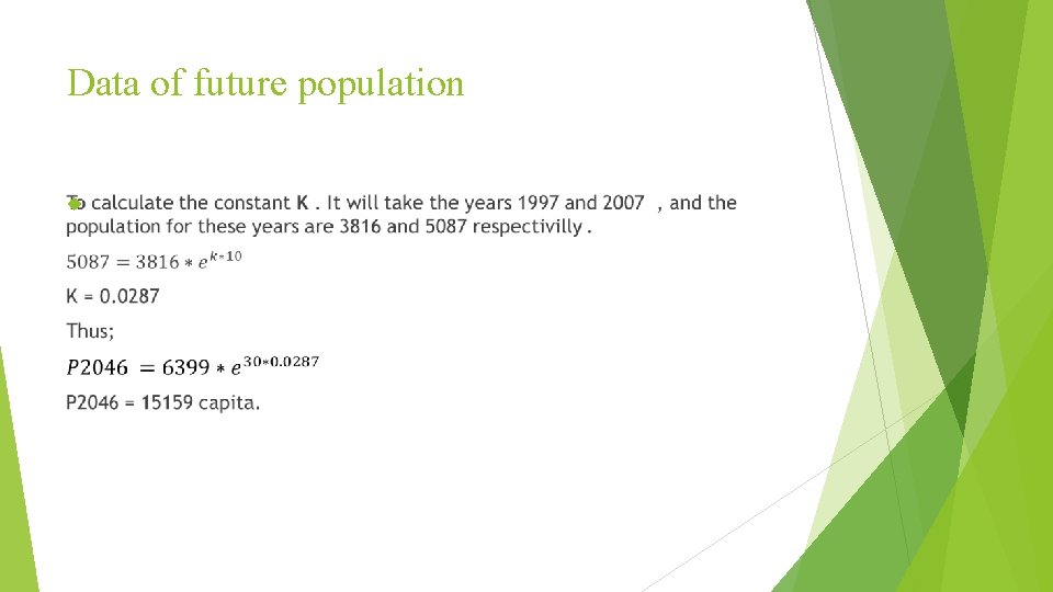 Data of future population 