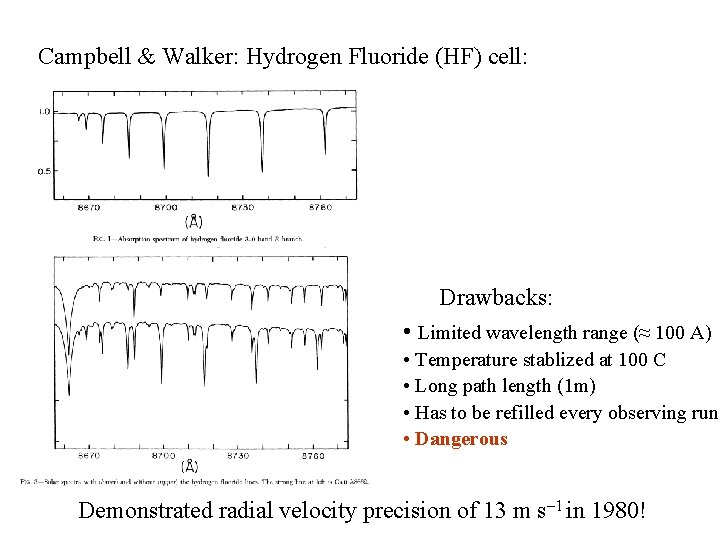 Campbell & Walker: Hydrogen Fluoride (HF) cell: Drawbacks: • Limited wavelength range (≈ 100