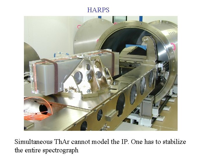 HARPS Simultaneous Th. Ar cannot model the IP. One has to stabilize the entire