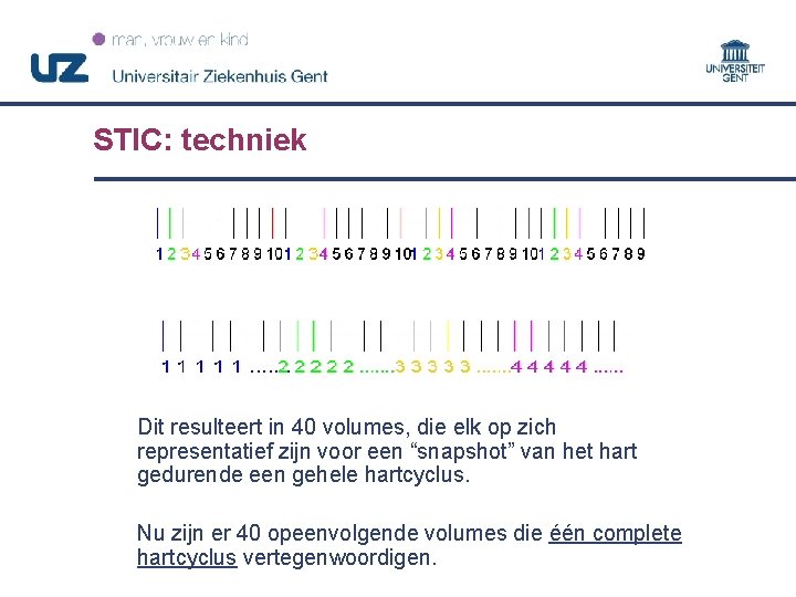 STIC: techniek Dit resulteert in 40 volumes, die elk op zich representatief zijn voor