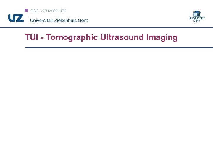 TUI - Tomographic Ultrasound Imaging 53 