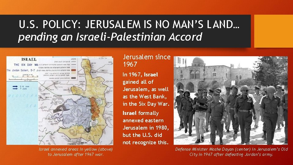 U. S. POLICY: JERUSALEM IS NO MAN’S LAND… pending an Israeli-Palestinian Accord Jerusalem since