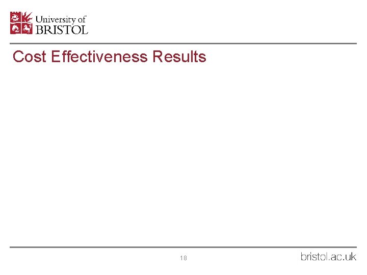 Cost Effectiveness Results 18 