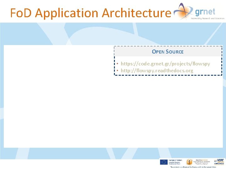 Fo. D Application Architecture OPEN SOURCE • https: //code. grnet. gr/projects/flowspy • http: //flowspy.