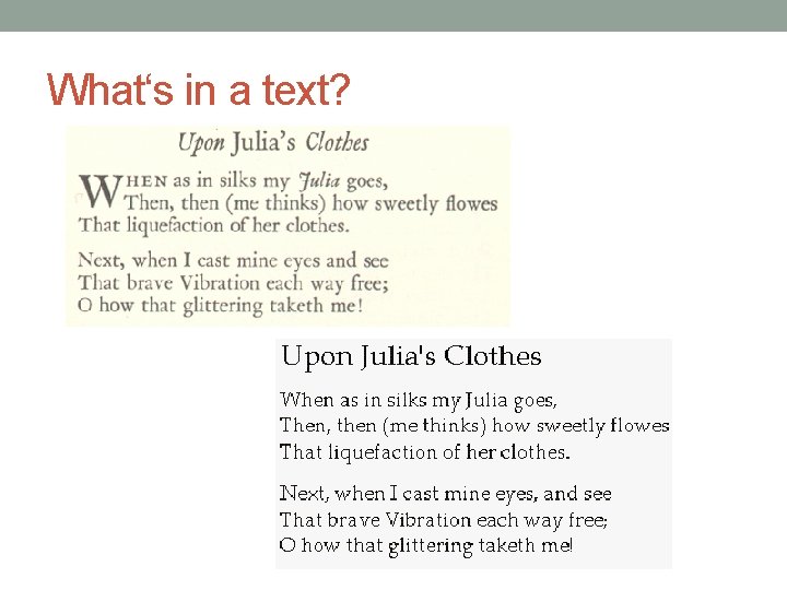 What‘s in a text? 