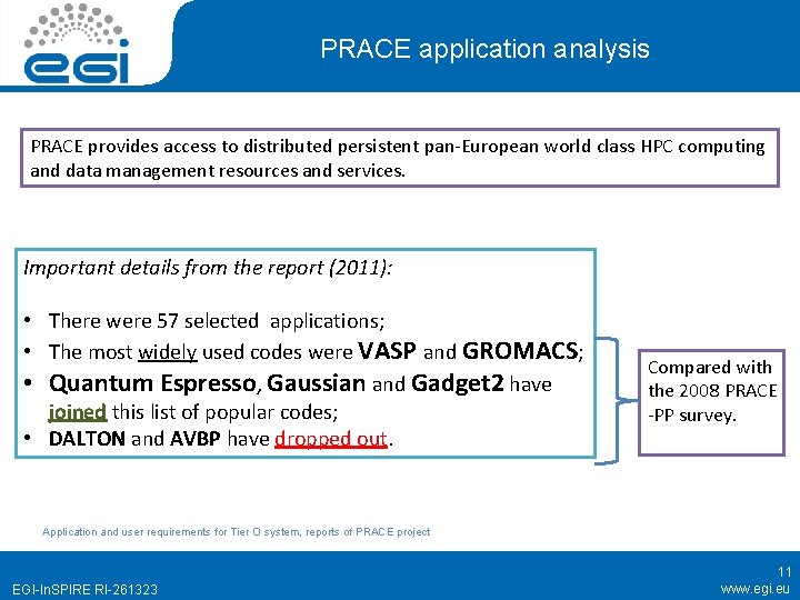 PRACE application analysis PRACE provides access to distributed persistent pan-European world class HPC computing
