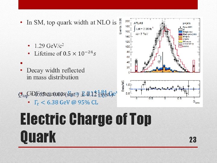  • Electric Charge of Top Quark 23 