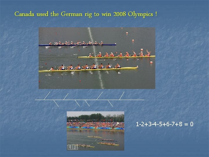 Canada used the German rig to win 2008 Olympics ! 1 -2+3 -4 -5+6