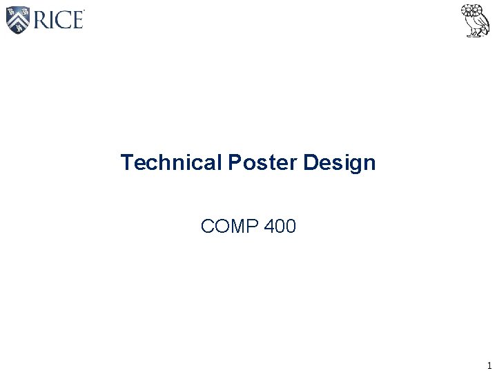 Technical Poster Design COMP 400 1 