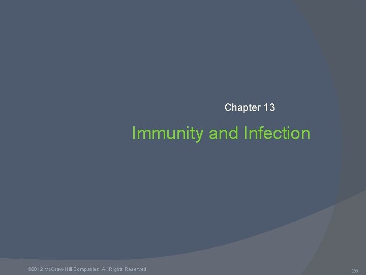 Chapter 13 Immunity and Infection © 2012 Mc. Graw-Hill Companies. All Rights Reserved 25