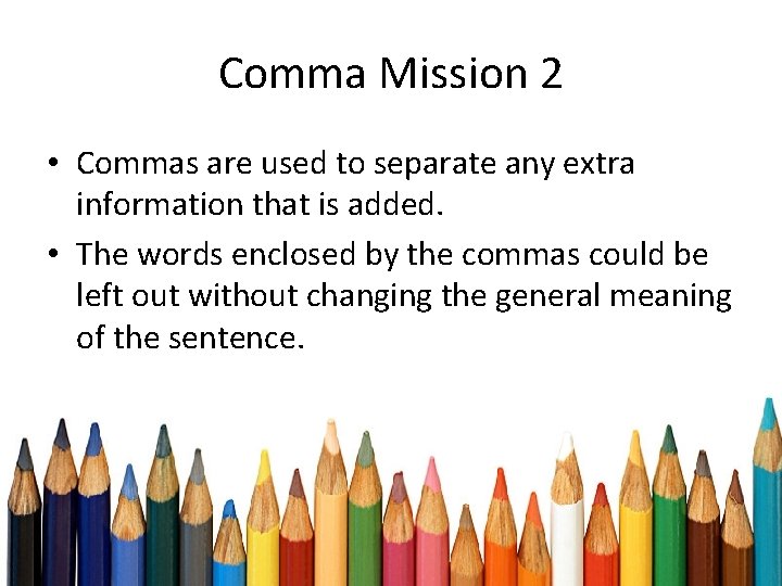 Commas Learning Intentions I Understand The Function Of