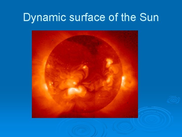 Dynamic surface of the Sun 