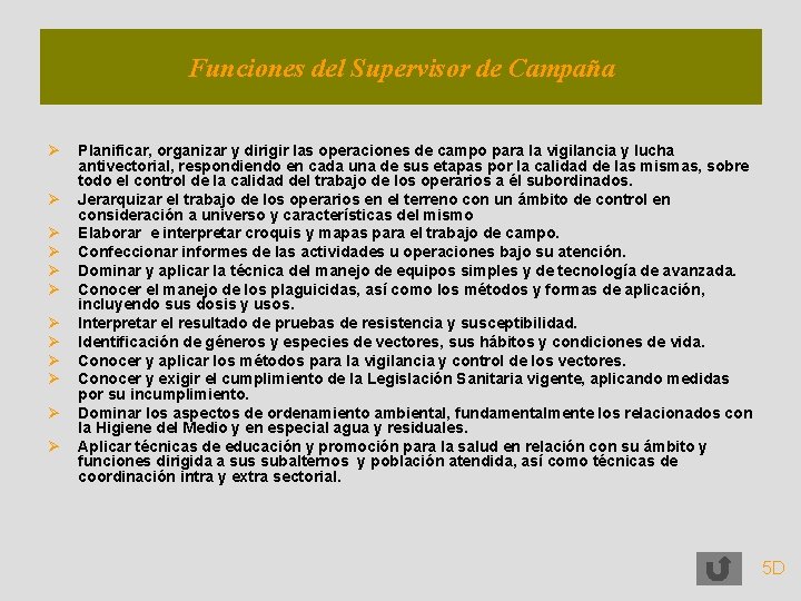 Funcionesdel del. Supervisor de Funciones de. Campaña Ø Ø Ø Planificar, organizar y dirigir