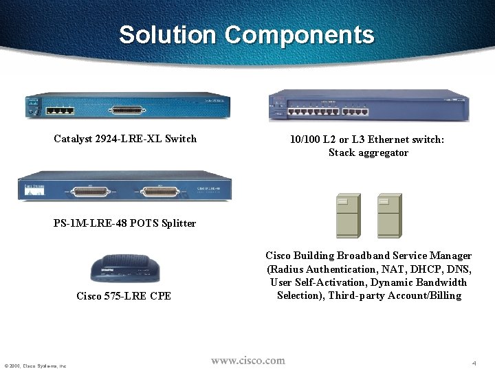 Solution Components Catalyst 2924 -LRE-XL Switch 10/100 L 2 or L 3 Ethernet switch: