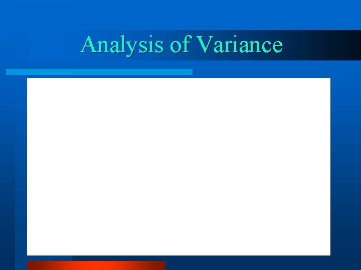 Analysis of Variance 