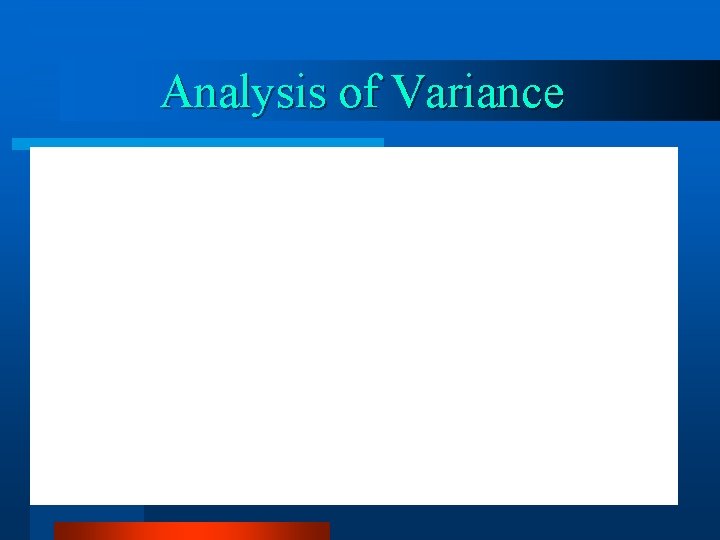 Analysis of Variance 