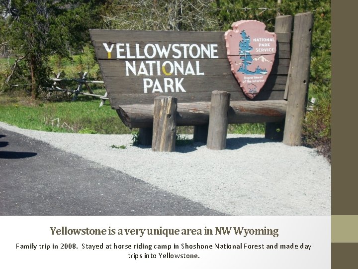 Yellowstone is a very unique area in NW Wyoming Family trip in 2008. Stayed