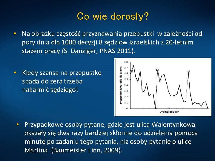 Co wie dorosły? • Na obrazku częstość przyznawania przepustki w zależności od pory dnia
