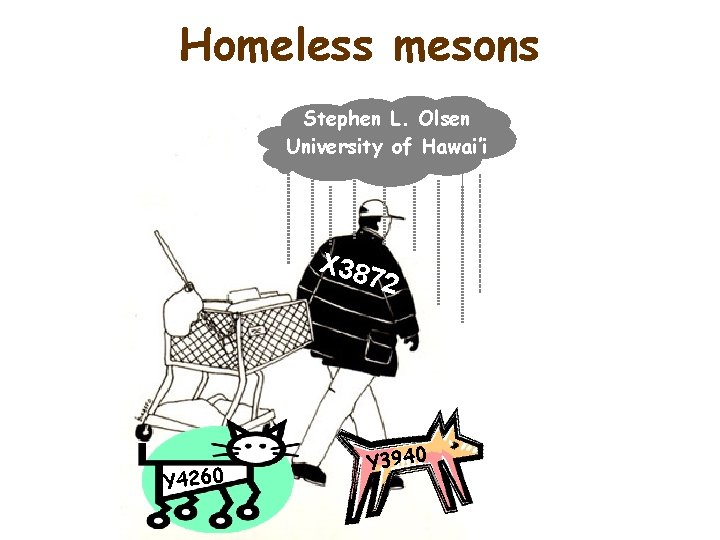 Homeless mesons Stephen L. Olsen University of Hawai’i X 38 72 Y 4260 Y