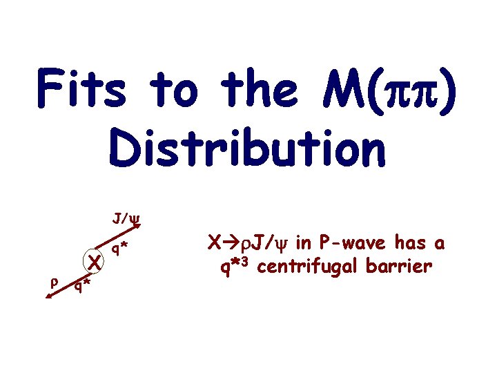 Fits to the M( ) Distribution J/ X q* q* X J/ in P-wave