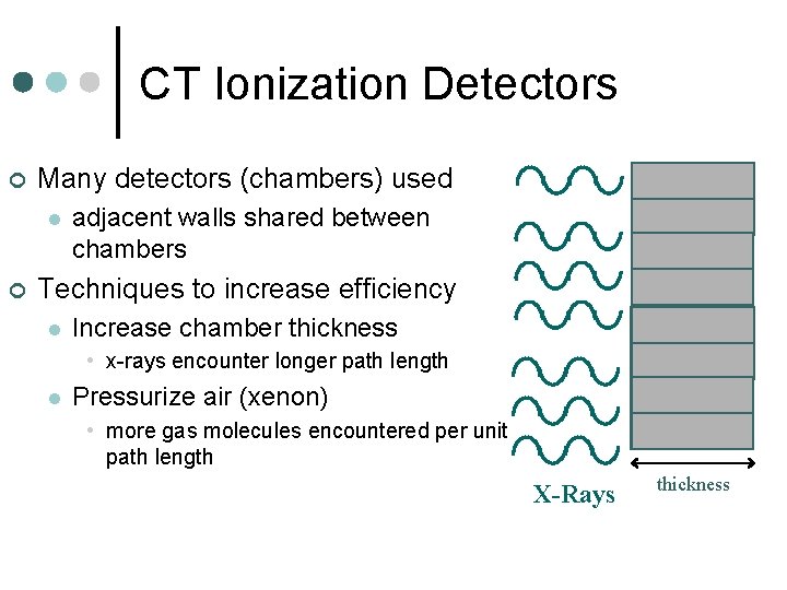 CT Ionization Detectors ¢ Many detectors (chambers) used l ¢ adjacent walls shared between