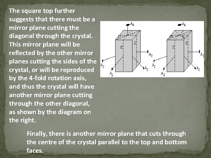 The square top further suggests that there must be a mirror plane cutting the