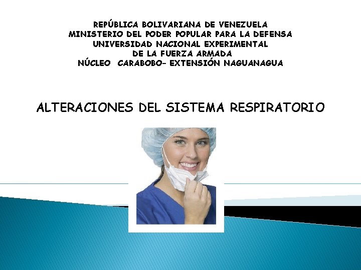 REPÚBLICA BOLIVARIANA DE VENEZUELA MINISTERIO DEL PODER POPULAR PARA LA DEFENSA UNIVERSIDAD NACIONAL EXPERIMENTAL