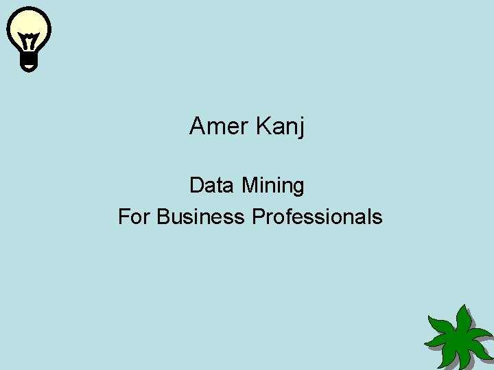 Amer Kanj Data Mining For Business Professionals 