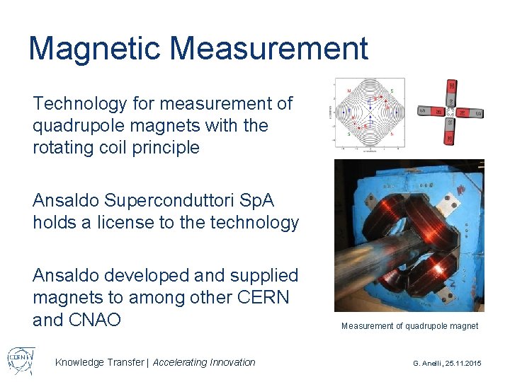 Magnetic Measurement Technology for measurement of quadrupole magnets with the rotating coil principle Ansaldo