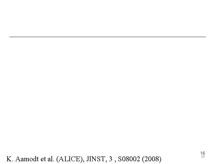 K. Aamodt et al. (ALICE), JINST, 3 , S 08002 (2008) 16 16 