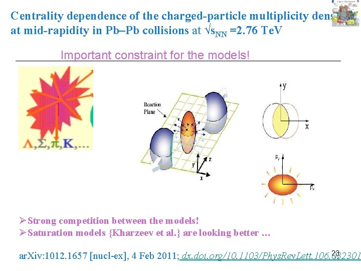 Centrality dependence of the charged-particle multiplicity density at mid-rapidity in Pb–Pb collisions at √s.