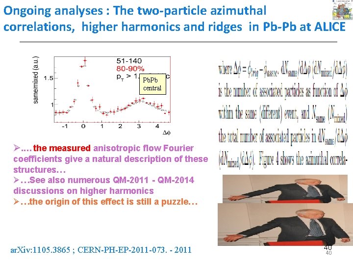 Ongoing analyses : The two-particle azimuthal correlations, higher harmonics and ridges in Pb-Pb at