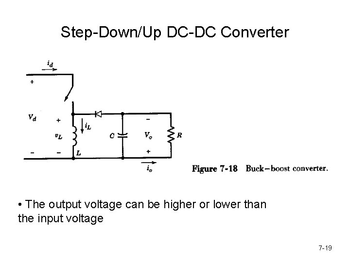 Step-Down/Up DC-DC Converter • The output voltage can be higher or lower than the