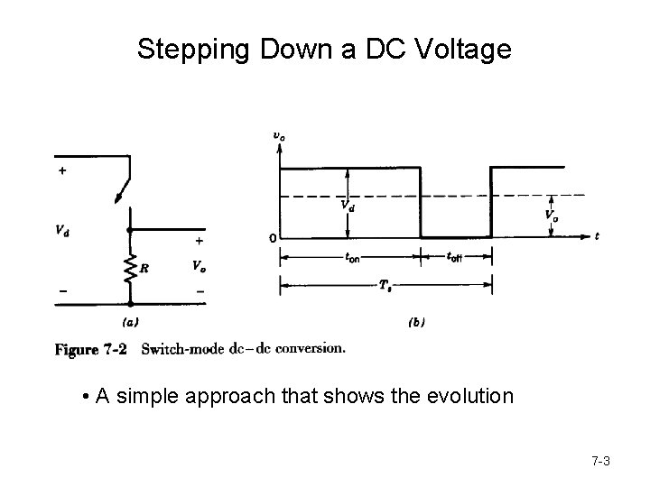 Stepping Down a DC Voltage • A simple approach that shows the evolution 7