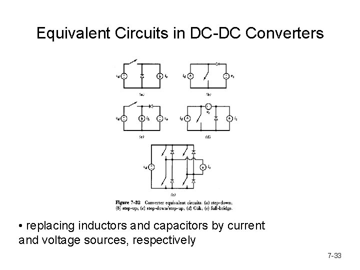 Equivalent Circuits in DC-DC Converters • replacing inductors and capacitors by current and voltage