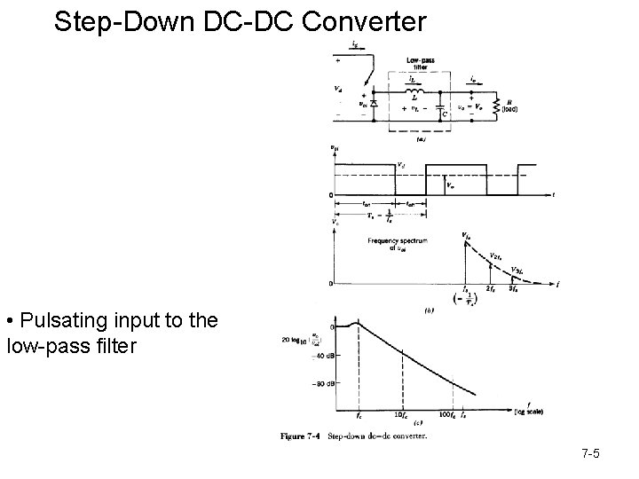 Step-Down DC-DC Converter • Pulsating input to the low-pass filter 7 -5 