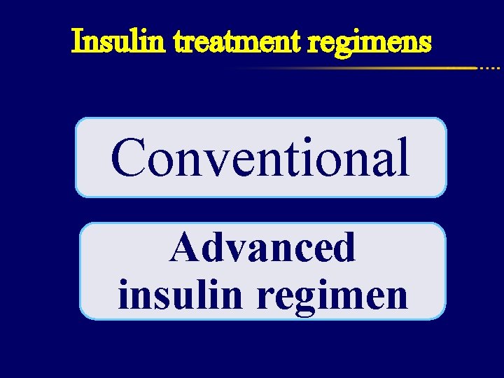 Insulin treatment regimens Conventional Advanced insulin regimen 