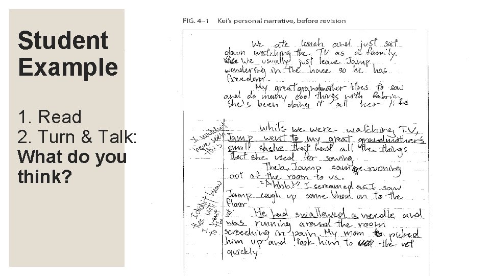 Student Example 1. Read 2. Turn & Talk: What do you think? 