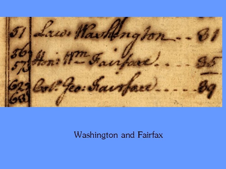Washington and Fairfax 