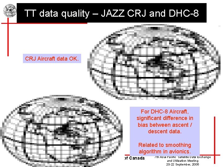 TT data quality – JAZZ CRJ and DHC-8 CRJ Aircraft data OK. For DHC-8