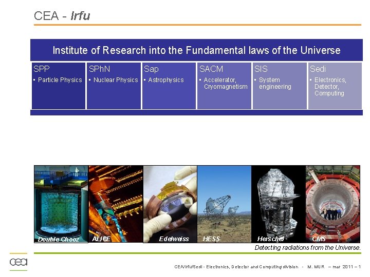 CEA - Irfu Institute of Research into the Fundamental laws of the Universe SPP
