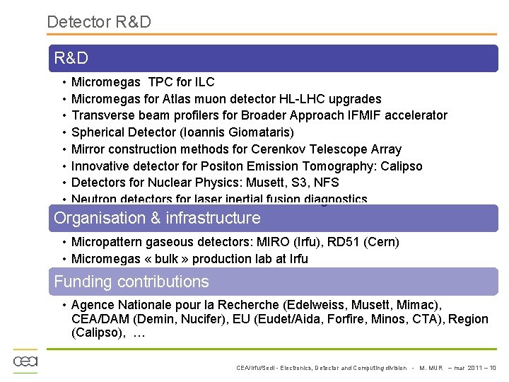 Detector R&D • • Micromegas TPC for ILC Micromegas for Atlas muon detector HL-LHC
