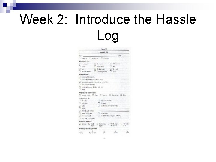 Week 2: Introduce the Hassle Log 