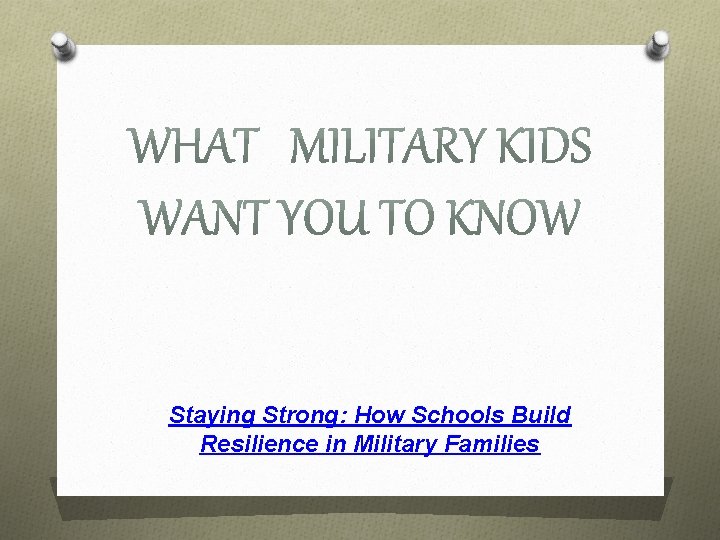 Staying Strong: How Schools Build Resilience in Military Families 