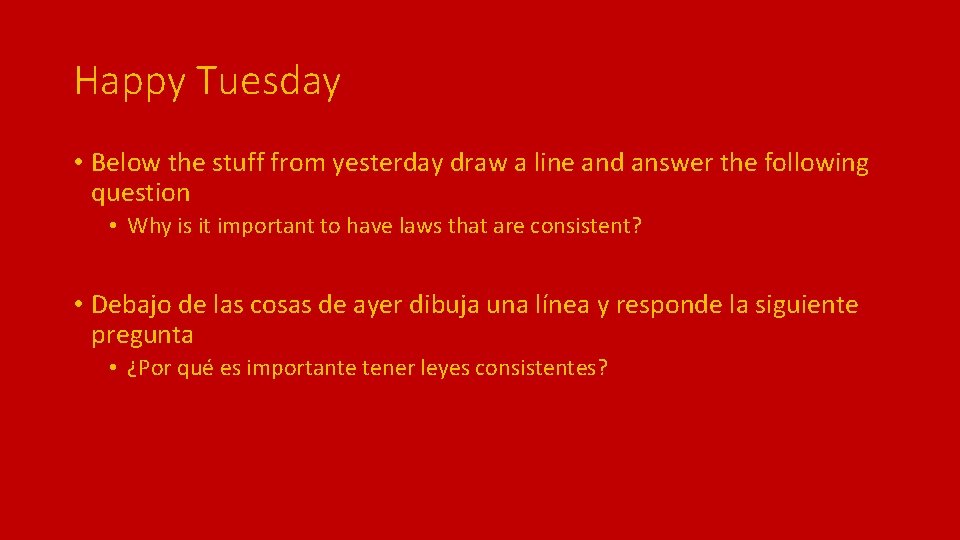 Happy Tuesday • Below the stuff from yesterday draw a line and answer the