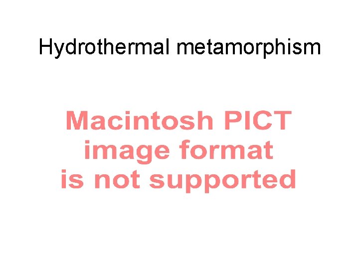 Hydrothermal metamorphism 