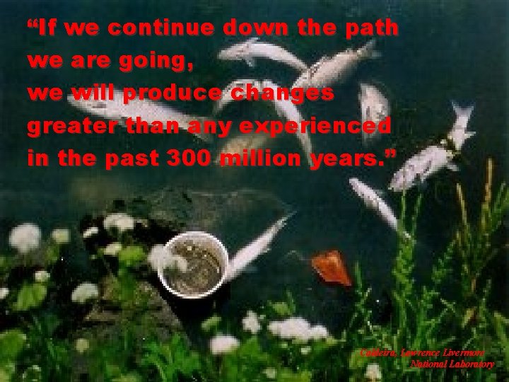 “If we continue down the path we are going, we will produce changes greater